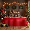 Party Table Skirt 6ft Christmas Red Tablecloths For Rectangle Table Reusable Tablecloths Holiday Decor For Restaurant Buffet