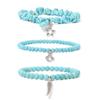 New Blue Turquoises Stone Bracelet Fashion Bohemian Green Blue Turquois Charm Bangle Handmade Healing Energy Jewelry Gift