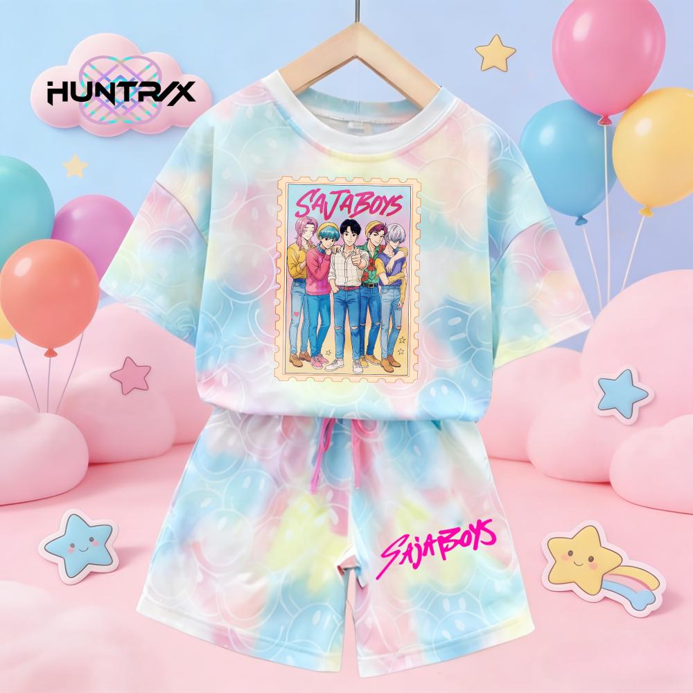 Sommer Neu KPop Dämonenjäger Kawaii Lächeln 3D Druck Kurzarm T-Shirt Mädchen Kinder T-Shirt