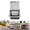3-Gang Recessed Electrical Outlet Kit Silver 1x3 Prong Socket, 2x  Ports, Stainless Steel PC Material Floor Receptacles   Socket