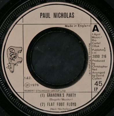 7inch Record PAUL NICHOLAS - Grandma's Party 2090216 RSO 1976 UK Pop Used