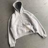 Womens Gothic Streetwear Hooded Zip-Up Sweatshirt Pants Set Casual Long Sleeve Solid Color Oversized Fit