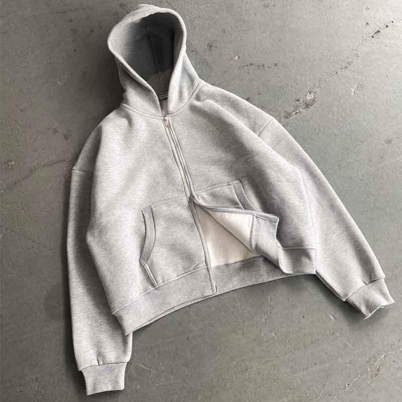 Womens Gothic Streetwear Hooded Zip-Up Sweatshirt Pants Set Casual Long Sleeve Solid Color Oversized Fit