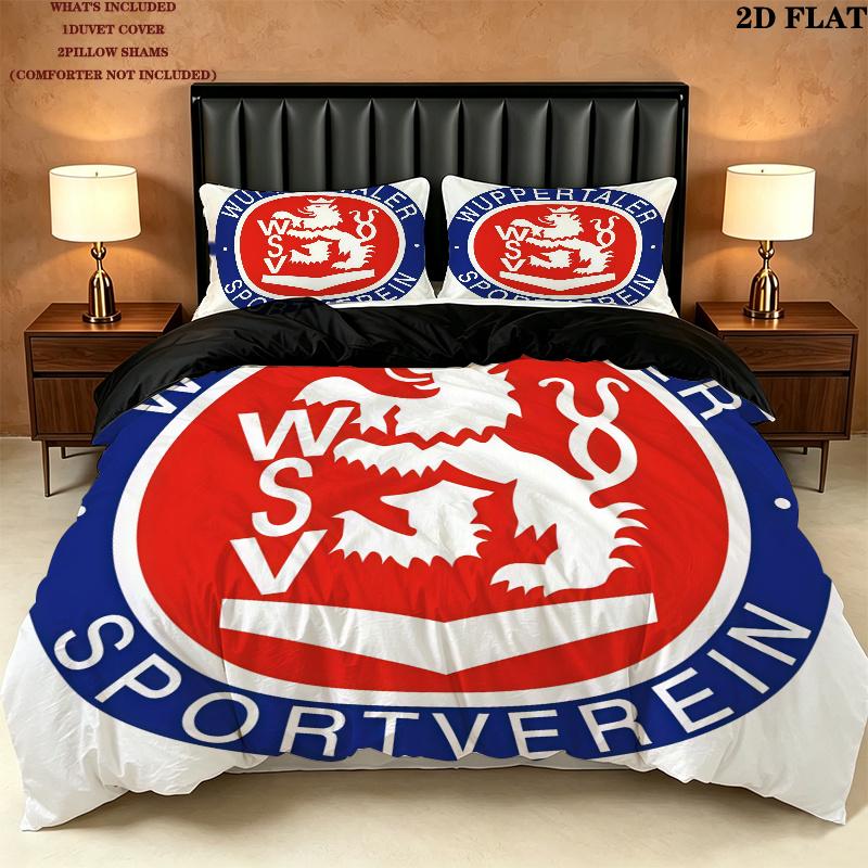 Wuppertaler Sv Bettwäsche Steppdecke Set Bettbezug Kissenbezug Heimdekoration Geburtstagsgeschenk (1 Bettbezug + 2 Kissenbezüge, ohne Füllung)