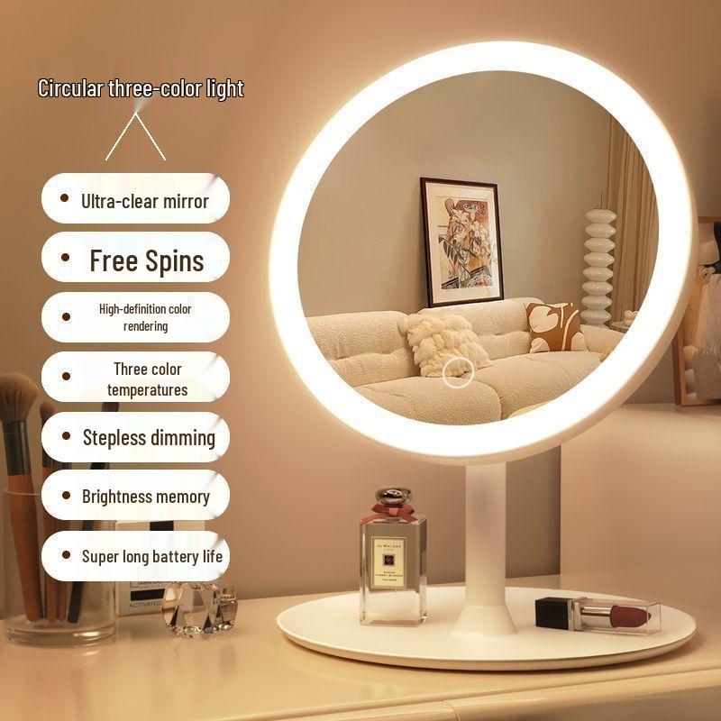 Tabletop LED Makeup Mirror: High-Definition, Compact Mirror for Dressing Table