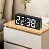LED Digital Alarm Clock Electronic Wall Clock Multifunctional Bedside Alarm Clock Boarderless Wall-mounted Clock for Students
