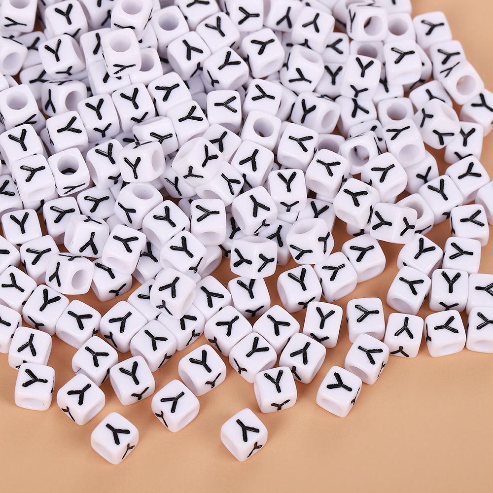 Square Acrylic A-Z English Letter Beads (6mm/7mm/8mm/10mm) for Jewelry Making