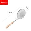 Fine Mesh Stainless Steel Strainer Wooden Handle Flour Filter Durable Oil Strainer