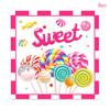 Sweet Candy Theme Party Disposable Tableware Pink Lollipop Plates Cups Napkins Kids Girls Happy Candy Birthday Party Supplies