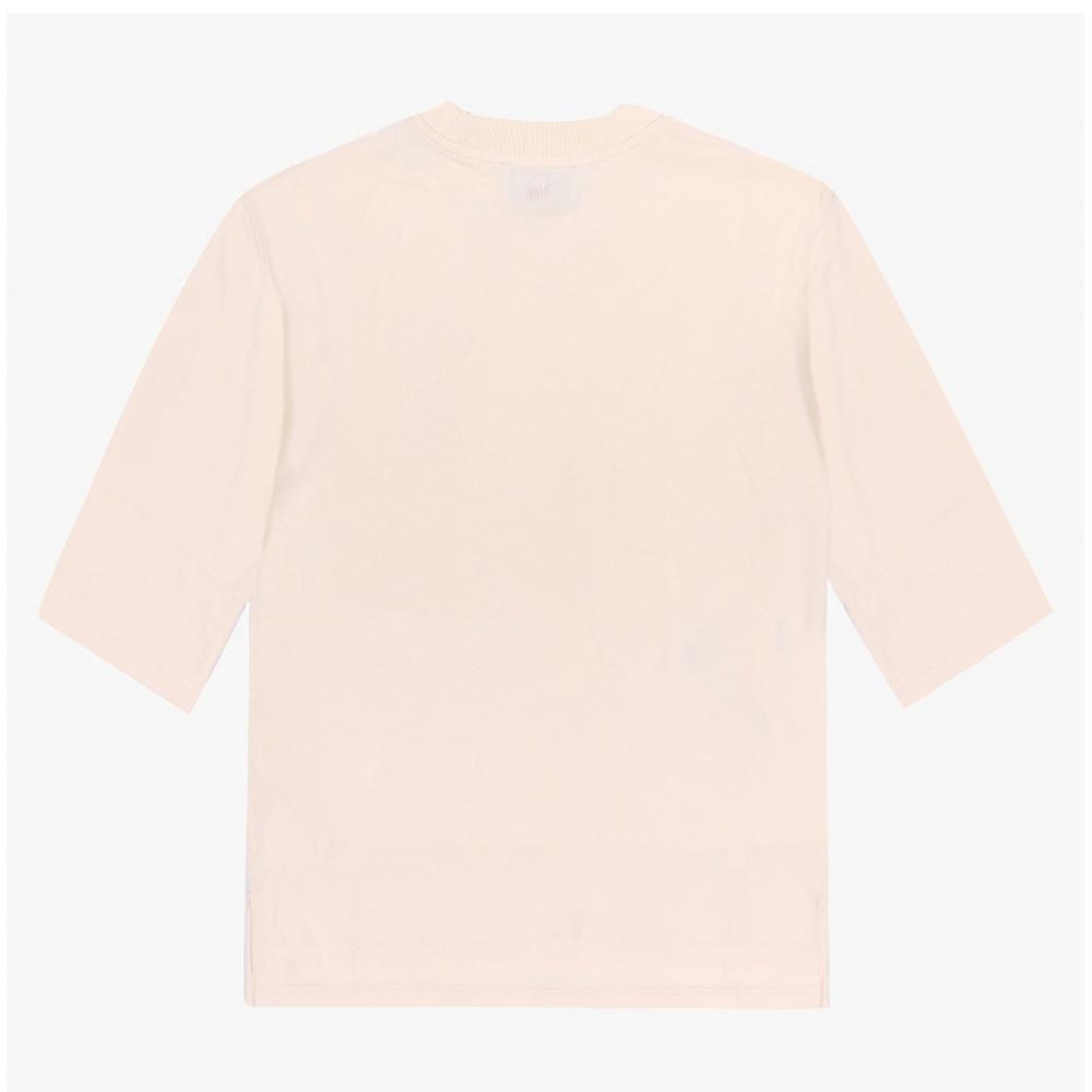 Ami Dr. Goech Tonal Croche Heart Logo 3 4 Women Long Sleeve Tee Fts055 726 136