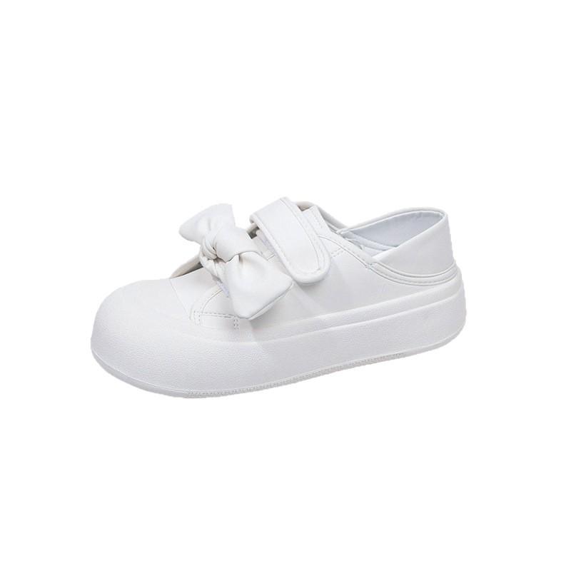 Little white shoes women's 2025 new spring and autumn women's popular thick-soled heightening skirt high-end versatile Velcro board shoes