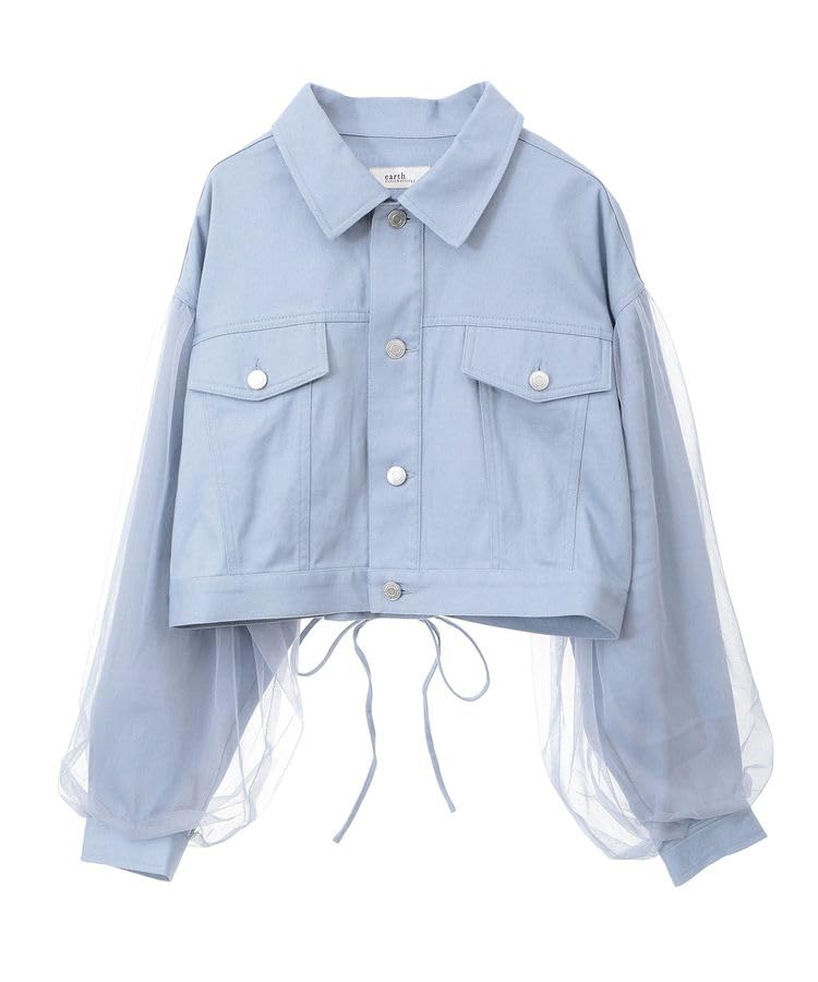 

music tulle layered back blue [earth & ecology] Outerwear, lace-up jacket, women s, синій