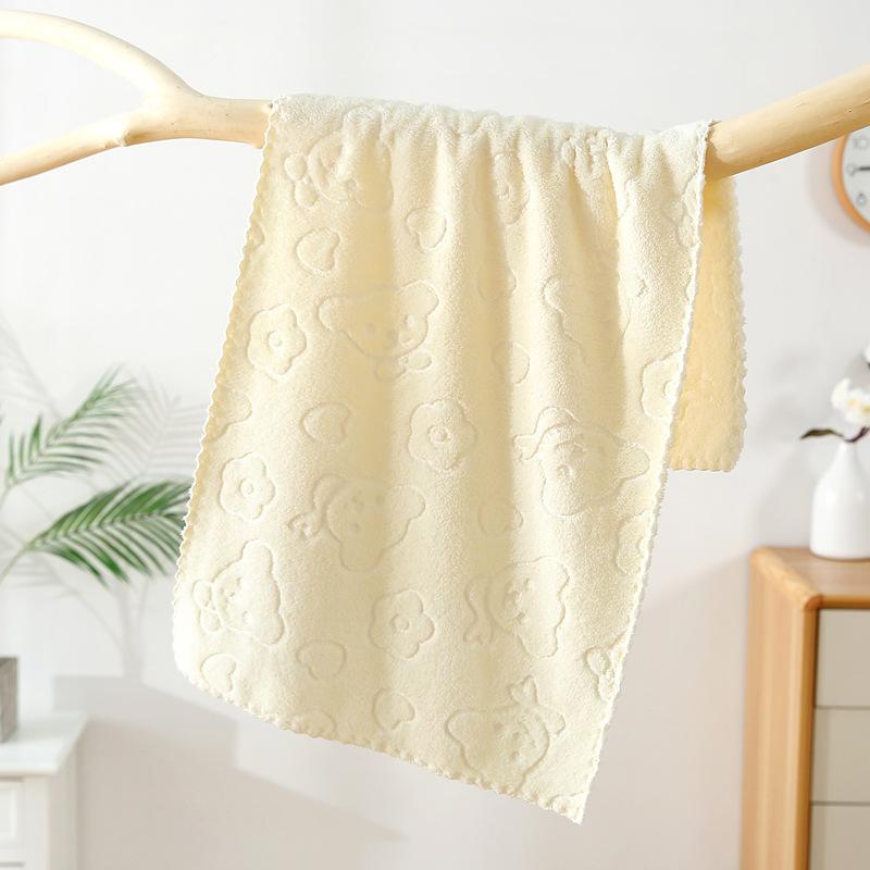 5 Stück Niedliche Cartoon Bär Blume Geprägte Handtücher, Weiche Saugfähige Schnelltrocknende Gesichtstücher, Hochwertige Geschenkhandtücher für Männer und Frauen