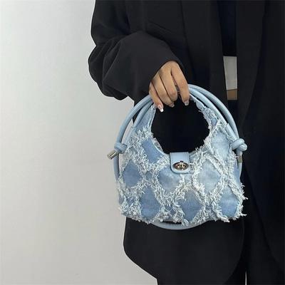 Retro Denim Bag, Women's New Niche Design, Tassel Crossbody Bag, Fashionable and Simple, One Shoulder Bag Trend Hand Bag