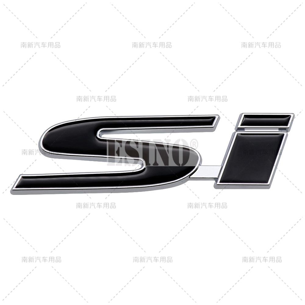 Car Styling 3D Metal Adhesive Badge Chrome Zinc Alloy SI Emblem Badge Auto Accessory