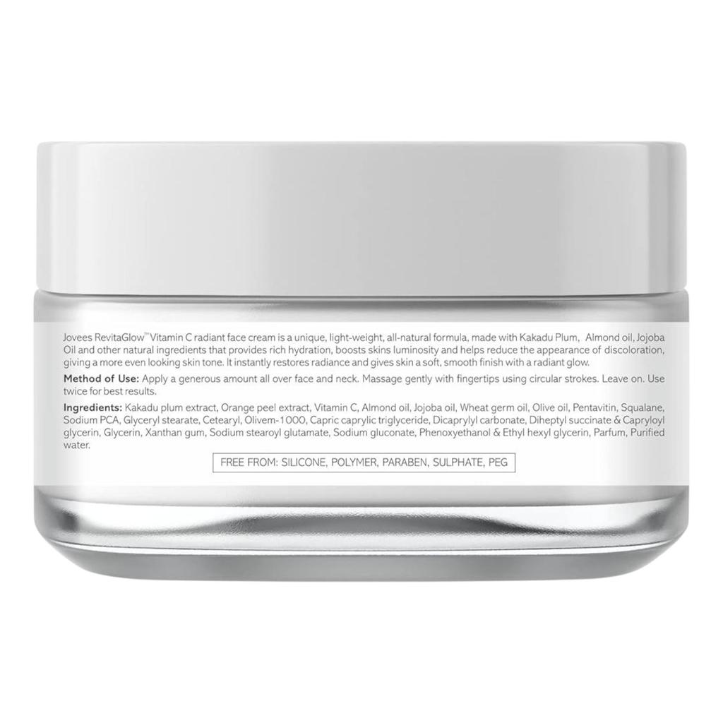 Jovees Revita Glow Vitamin C Cream 50g For Radiant Skin Hydration Anti Dark Spots Hyperpigmentation Fine Lines Gentle Moisturizer All Skin Types