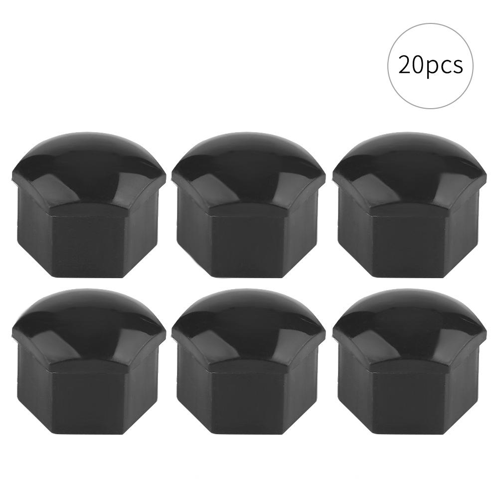 20pcs 21mm Nut Car Wheel Auto Hub Screw   Anti Theft Cover   Black