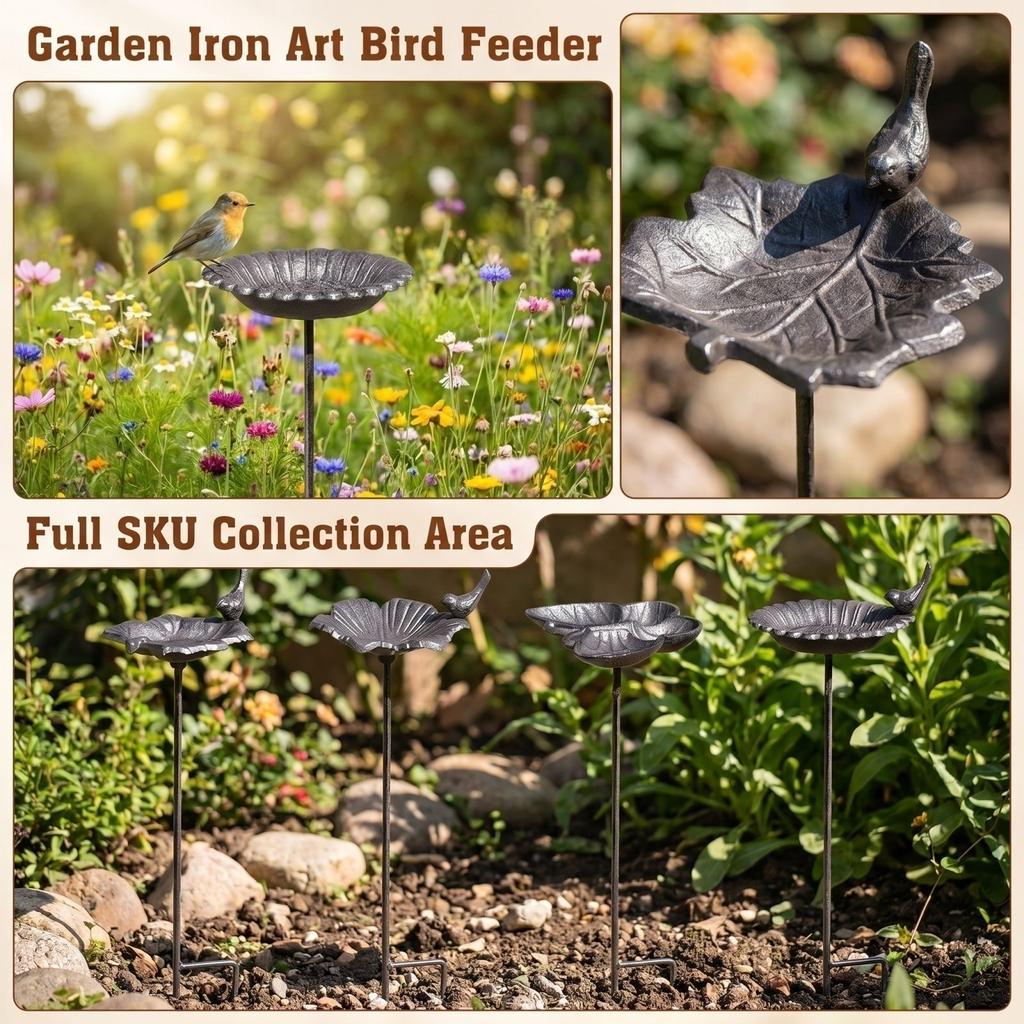 Wrought Bird Feeder for Outdoor Garden Decorative Hanging