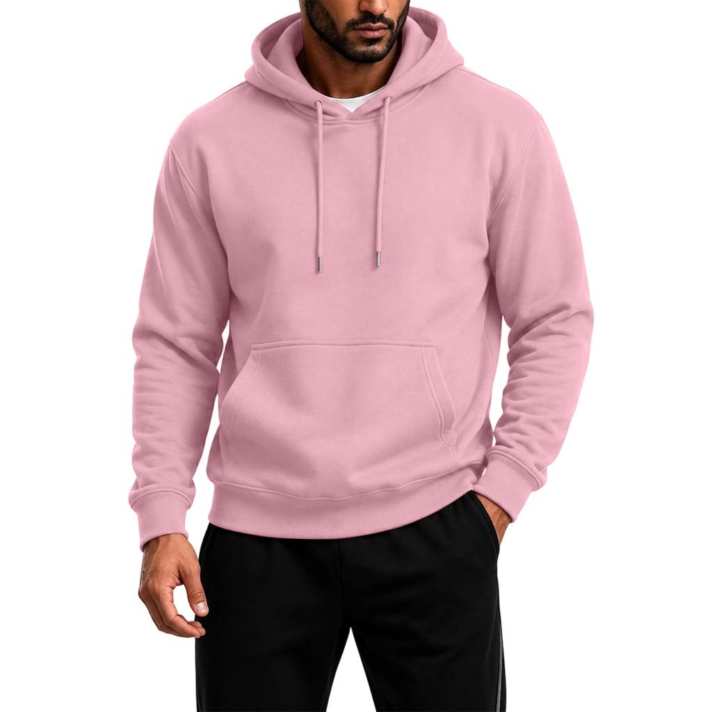 Men's Pullover Hoodie Long Sleeve Color Casual Sweatshirt for Everyday Wear