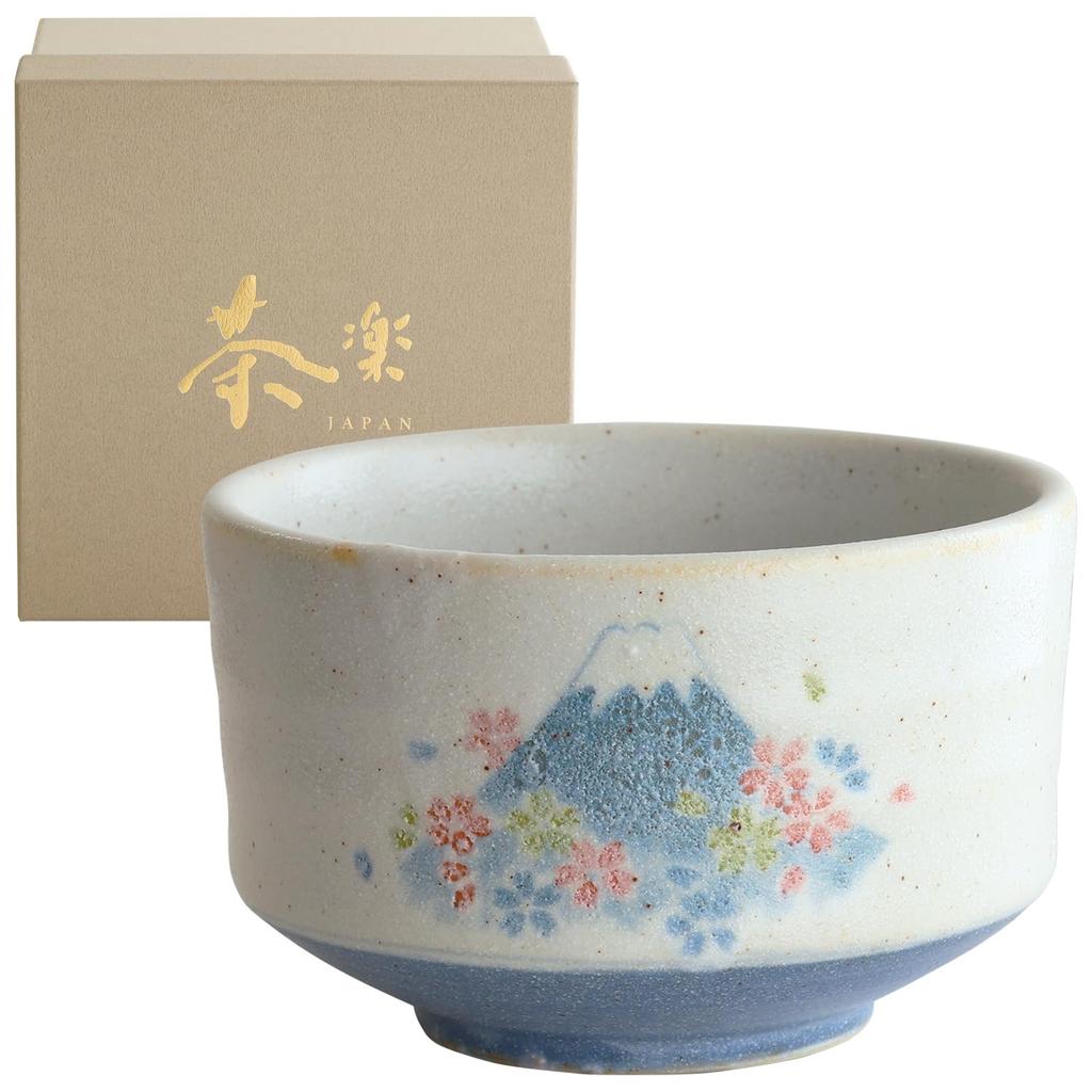 Dolce duo Matcha Sakura Fuji Mino Made in Perfect for the Tea Bowl, Design, Ware, Japan, 11cm, Approx. 420ml, Boxed, Ceremony, MW-1855