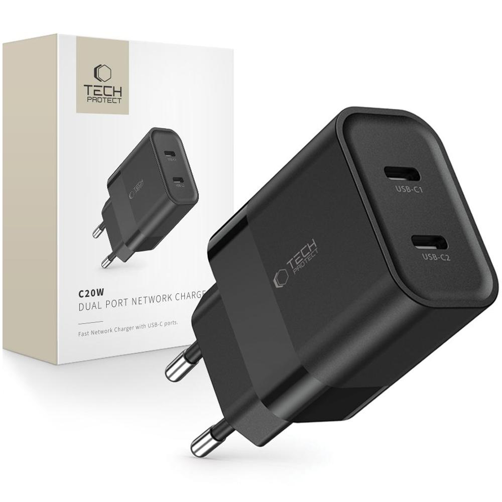 Tech-Protect C20W 2-Port Network Charger Pd20W Black