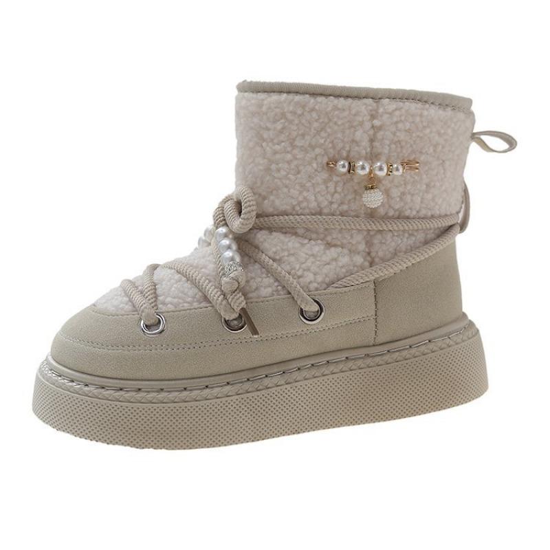 

Флисовые утолщенные зимние сапоги большого размера, женские осенне-зимние новые флисовые утолщенные сапоги-дутики, женские хлопковые туфли 43