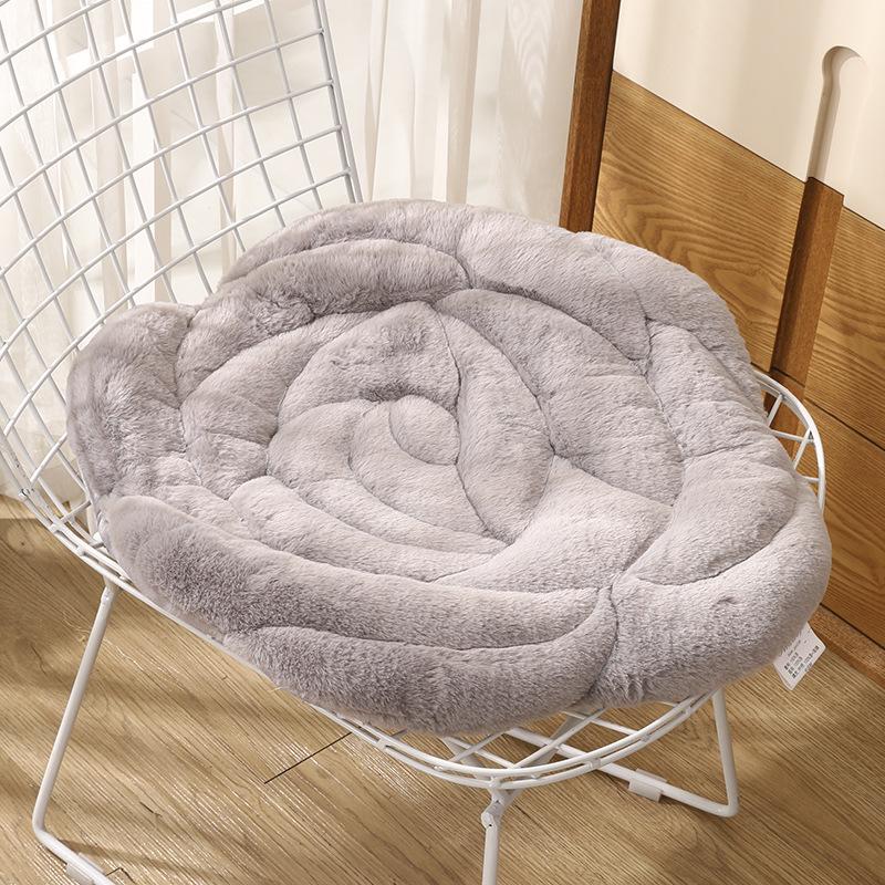 Rose Petal Plush Office Chair Cushion - Comfort for Long Sitting Sessions