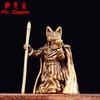 Cloak Cat King Miniatures Figurines Solid Brass Animal Small Statue Desktop Ornament Vintage Home Decoration Crafts Accessories