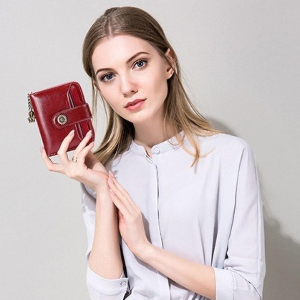 New PU Leather Women's Wallet Zipper Closure Multi-Card Holder Coin Purse Compact Waterproof Card Holder Daily Carry