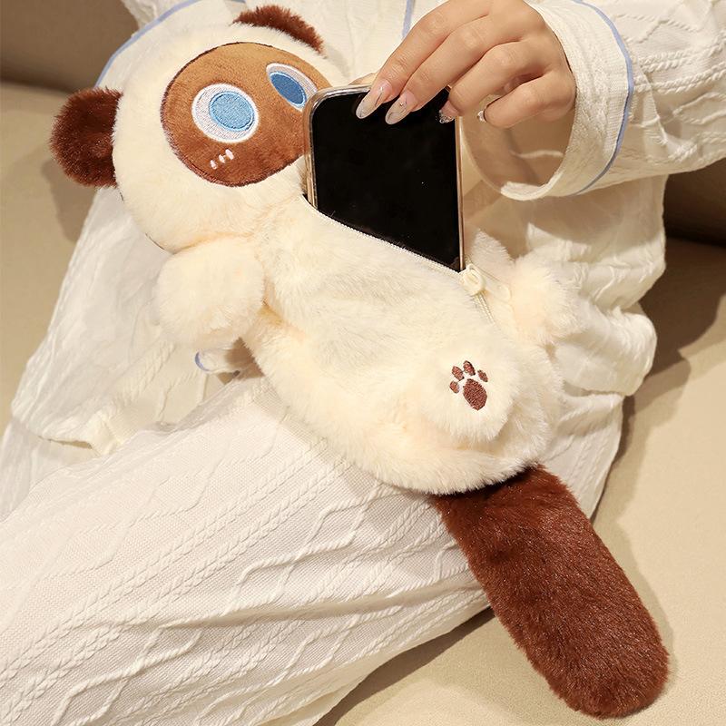 

Плюшевая игрушка Настольный кот Полосатая сумка для карандашей Косметичка Коробка для салфеток Многофункциональная косметичка Подвесной тип 30-35cm