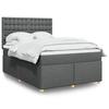 VidaXL Sommier à lattes de lit avec matelas Gris foncé 140x200cm Tissu 3291318