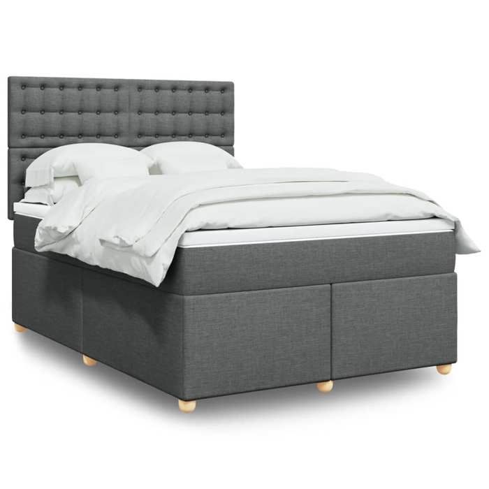 VidaXL Sommier à lattes de lit avec matelas Gris foncé 140x200cm Tissu 3291318