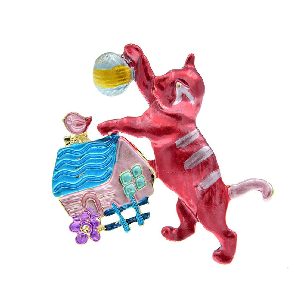 Blucome Belle broche chaton Animal pour femmes et hommes, costume, épingles Hijab, cadeau de noël