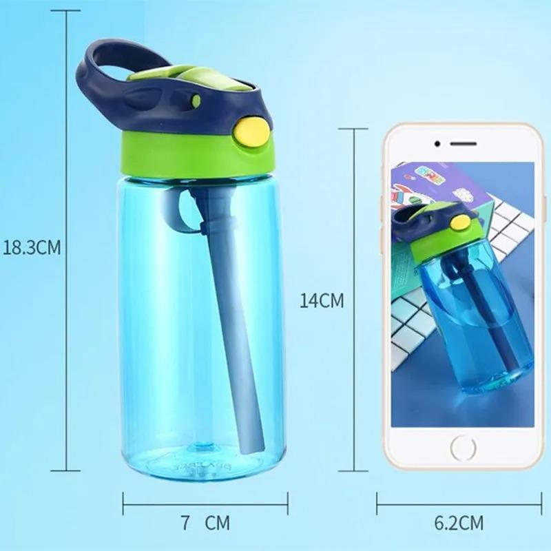 480ML Baby Feeding Cup Leakproof Straw Water Bottle Portable Outdoor Travel Camping Bottle Juice Drinking Bottle for Children