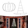AD23-2PCS Halloween Pumpkin/Witch Hat Metal Wire For Halloween Christmas DIY Craft New Year Wall Door Decors