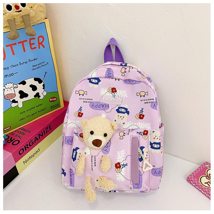 Book bag cute cartoon bear backpack girl foreign trend small school bag casual snacks backpack