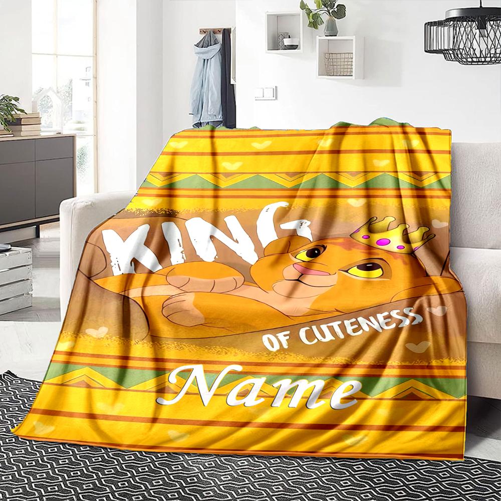 Custom Name Lion Adventure Party Blanket For Couch Bed Plush Cozy Fuzzy Blanket Super Soft Warm Blankets For Fall And Winter 0916267