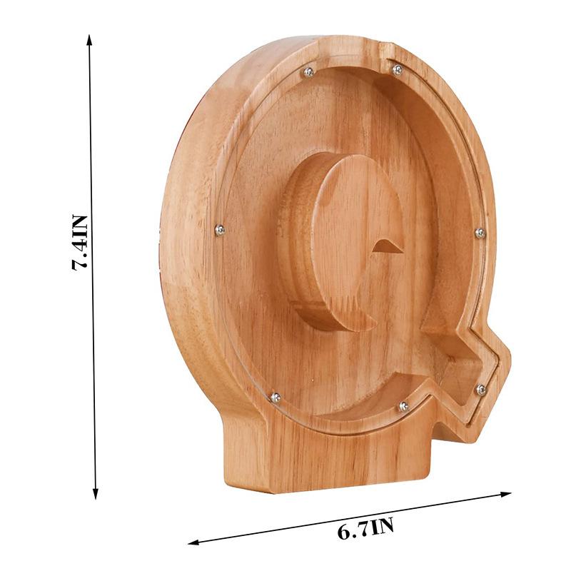 Creative Wooden Piggy Bank Twenty-Six Letter Coin Money Saving Box Storage Customized Name Wood DIY Letter Kids Money Bank Gift
