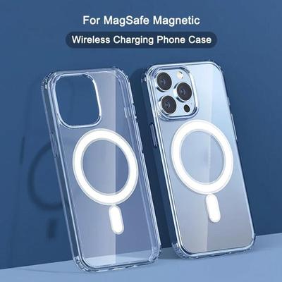 Clear Hard Acrylic Wireless Charging Magnetic Case Compatible For iPhone 11 12 13 14 15 16 Pro Max 14 Plus