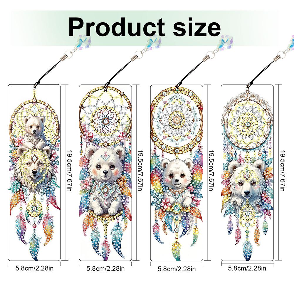 4Pcs DIY Irregular Shaped Diamonds Diamond Bookmark Art Projects Diamond Art Bookmark Gift for Book Lovers Mosaic Art Supplies