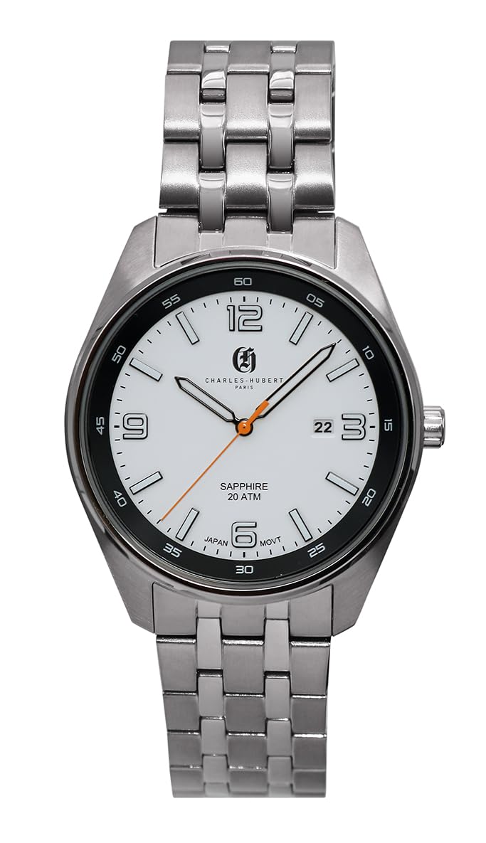 

Titanium 3 Hand Date Silver [Charles Hubert] 4043-W Men s