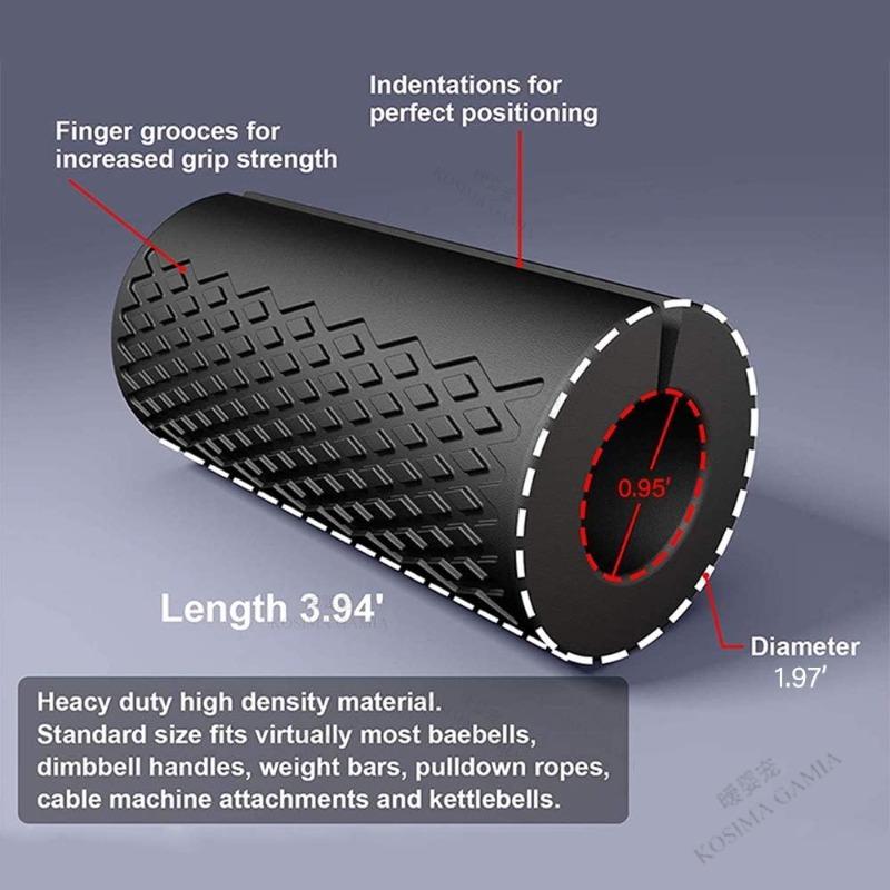 Fat Bar Dumbbell Barbell Grip Thick Bar Grips Silicone Non-Slip Protective Pad for Weightlifting Fitness Wear-resistant Comfort