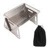 Folding BBQ Grill Heat Resistant Stainless Steel Collapsible Charcoal Grill Camping Grill with Ventilation Holes