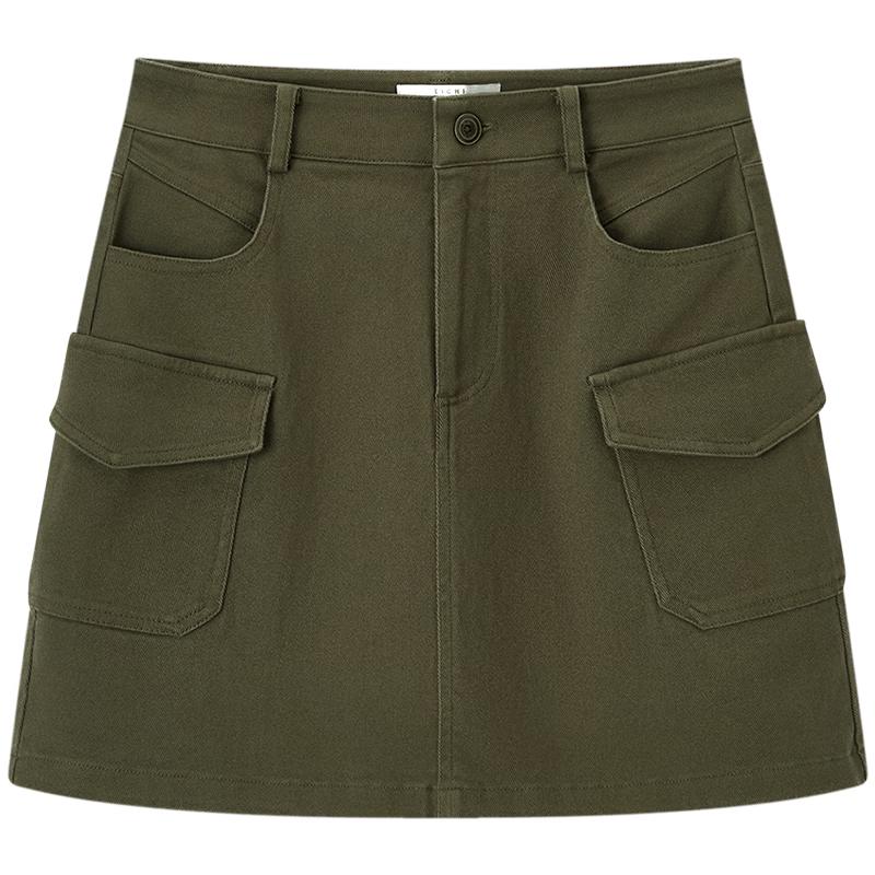 Women s Retro High-Waist A-Line Denim Skirt XL
