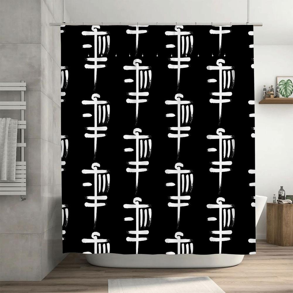 Shower Curtain Nature Landscape Forest Trees Scenic Backdrop for Bathroom Washroom Decor Vintage Rustic Farmhouse Style Artistic