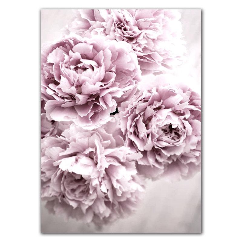 

Скандинавские розовые цветочные постеры с цветением розы и пиона, настенная живопись на холсте, цитата из жизни, настенные панно для декора гостиной HD0101 50x70cm no frame