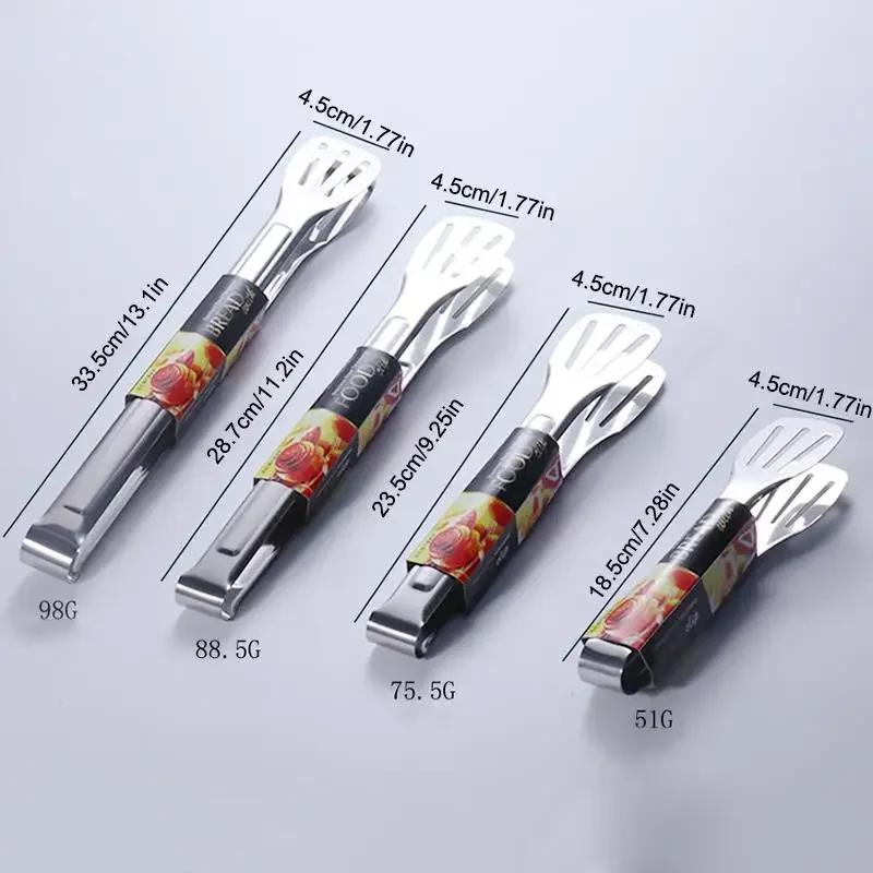 Anti Heat Salad Bread Serving Tongs, Barbecue Tongs, Non-Stick Food Tongs, Stainless Steel BBQ Tool, Bread Clip