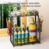 Yousheng 3 Tier Spice Rack Organizer Strong Load-bearing Large Capacity Hollow Design Kitchen Countertop Spice Rack Display Shelf