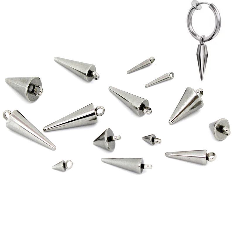 20Pcs/Lot Stainless Steel Metal Circular Cone Charms Pendants Necklace Earrings Accessories for DIY Jewelry Making Suppliers
