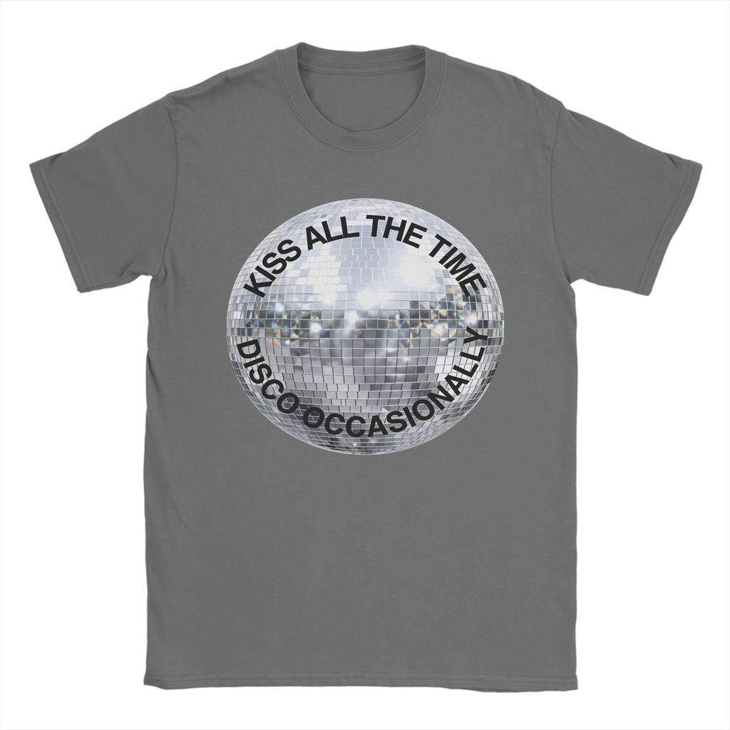 Unisexs TShirts Kiss All The Time Disco Occasionally 2026 Humor Pure Cotton Tee Shirt T Shirts Crew Neck Clothing Plus Size
